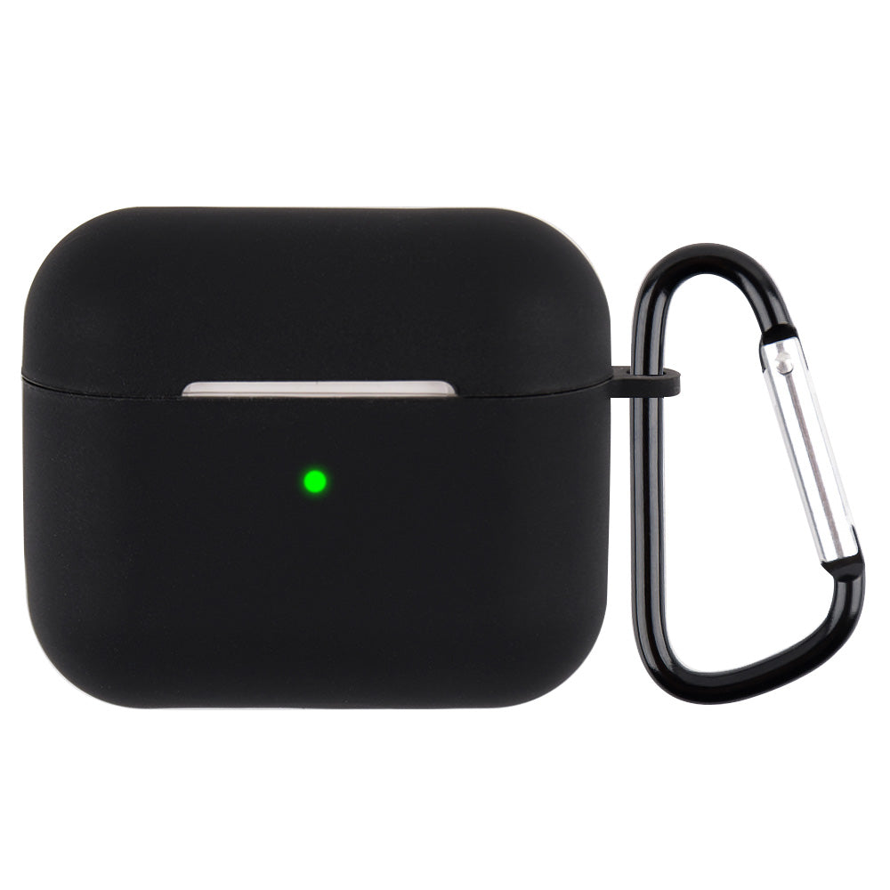 Plně ochranný silikonový kryt na sluchátka odolný proti poškrábání s karabinou pro Apple AirPods 3 Plně ochranný silikonový kryt na sluchátka odolný proti poškrábání s karabinou pro Apple AirPods 3